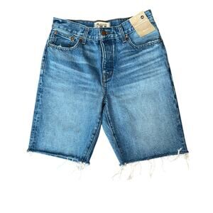 Madewell Long Denim Short Raw Hem Size 24 NWT